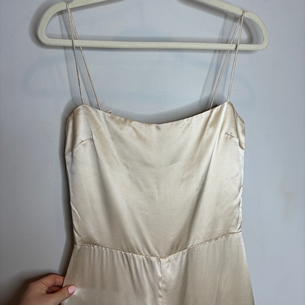 NWT Reformation Stormy Jumpsuit Sleeveless Silk Bridal - Picture 4 of 11